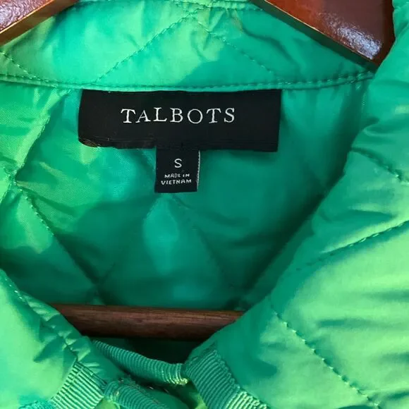 Talbots Kelly Green Quilted Barn Coat, S. Preppy Spring - Picture 12 of 14